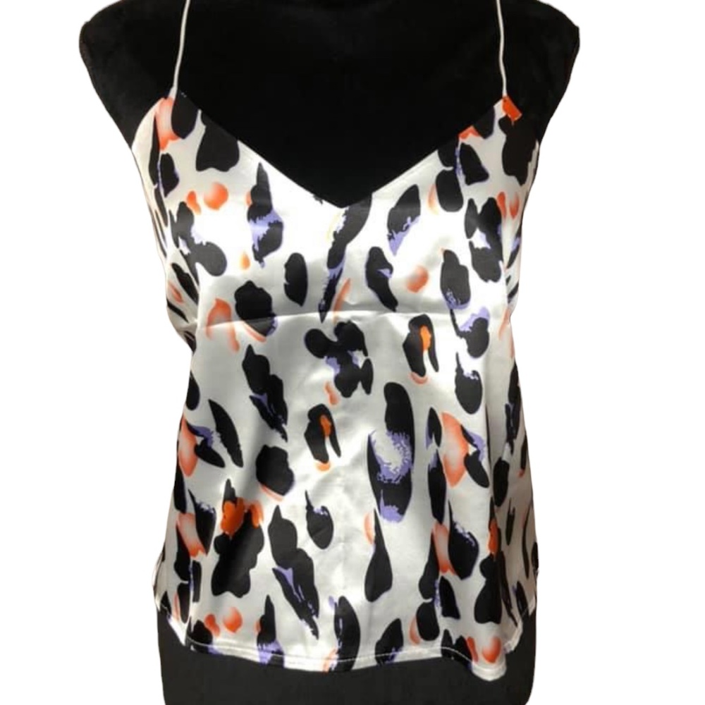 Purple leopard spot sleeveless blouse tank top